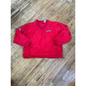VOS Sports Bombers‎ Dayton Pullover Jacket L Red Baseball MLB